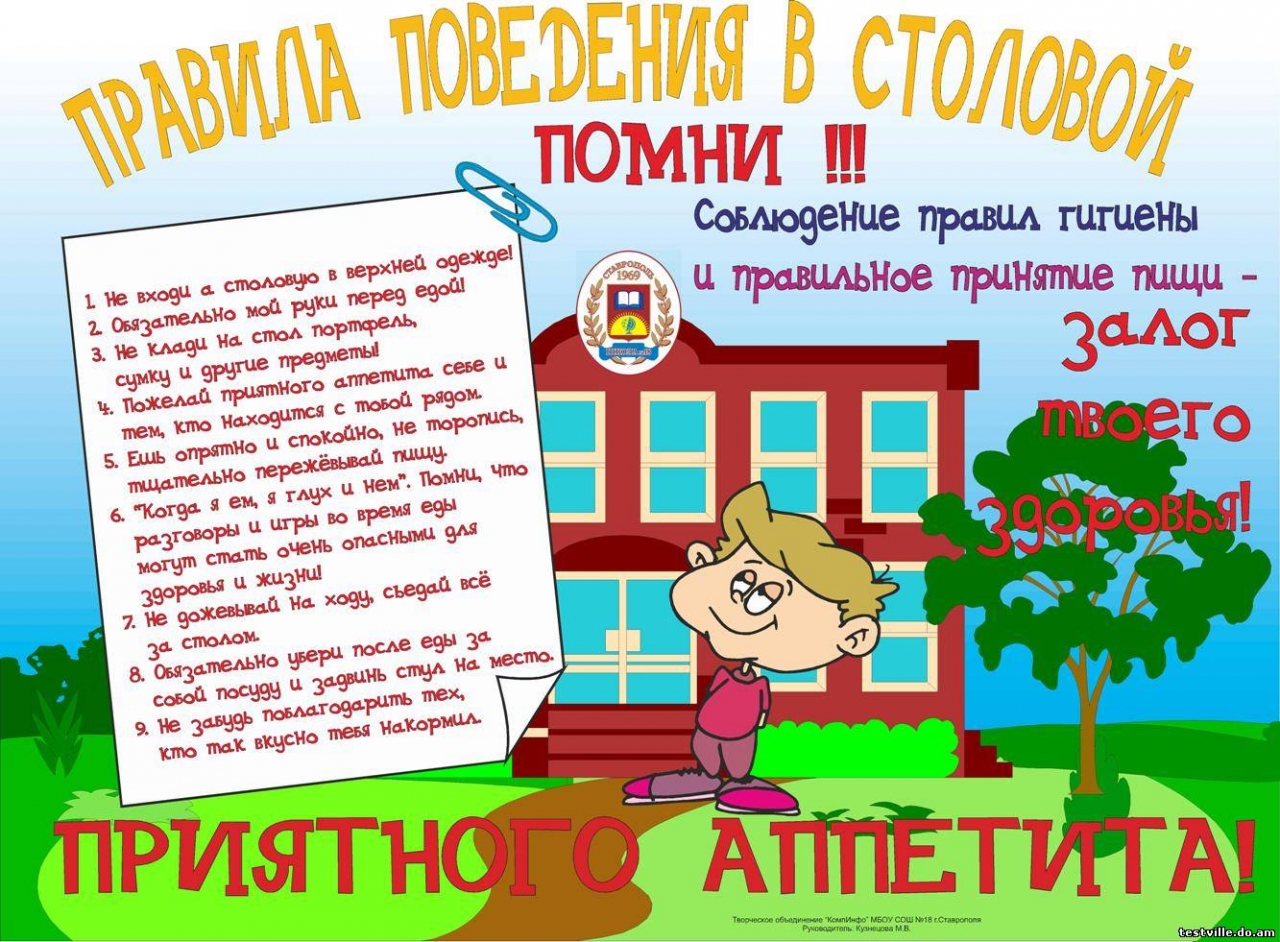 Правила поведения в столовой