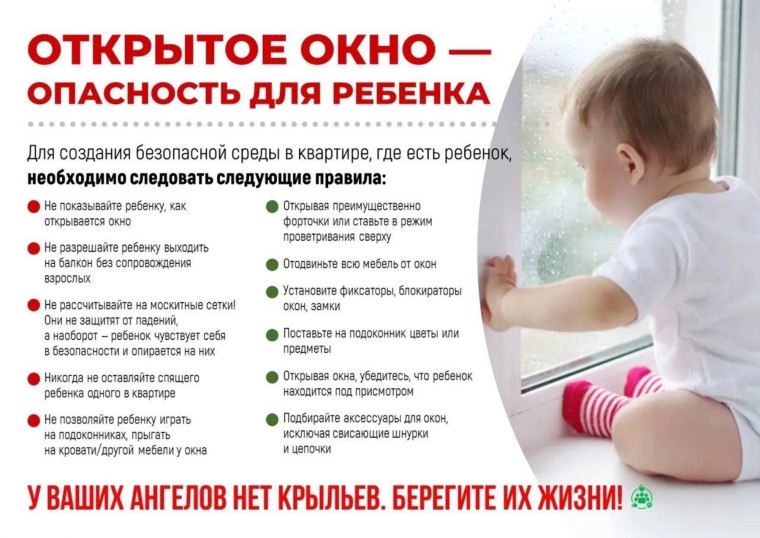 ПАМЯТКА об опасностях открытого окна.